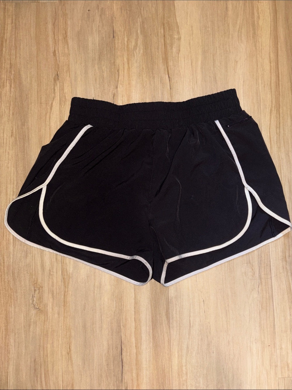 Women’s Black Athletic Shorts with White Trim